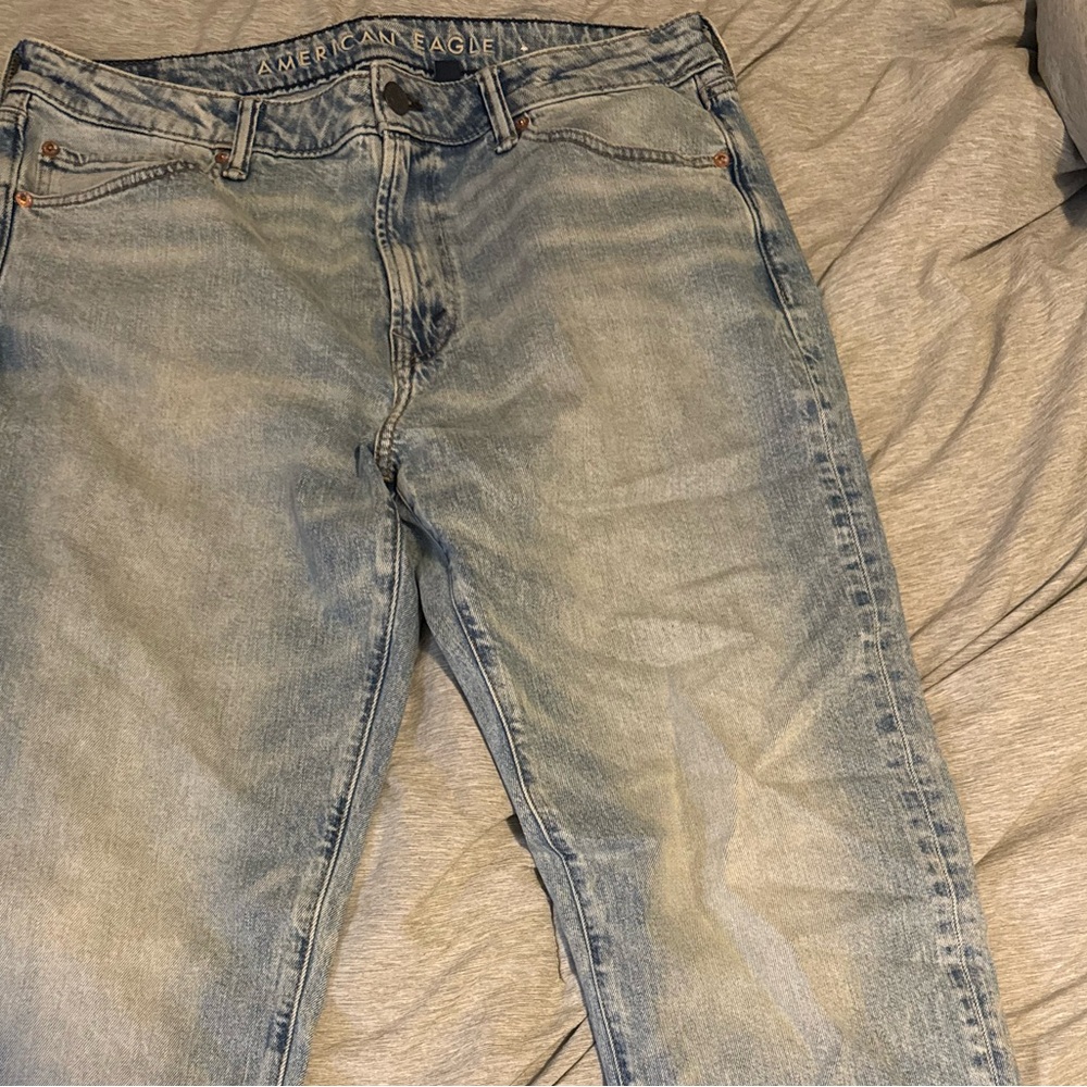 American Eagle Outfitters Men's Faded Blue Jeans